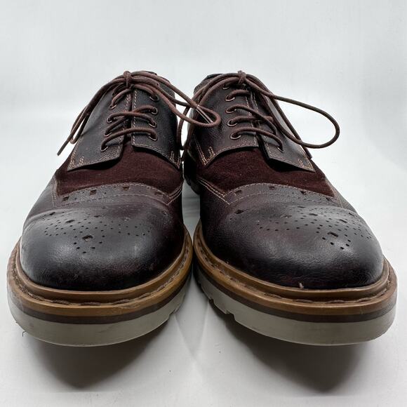 Clarks Mens Leather Upper Wingtip Dress Shoes Brown US 9.5 Lace-Up Office Formal - Picture 15 of 16